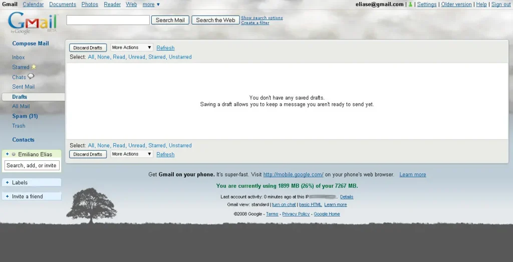 Gmail nublado