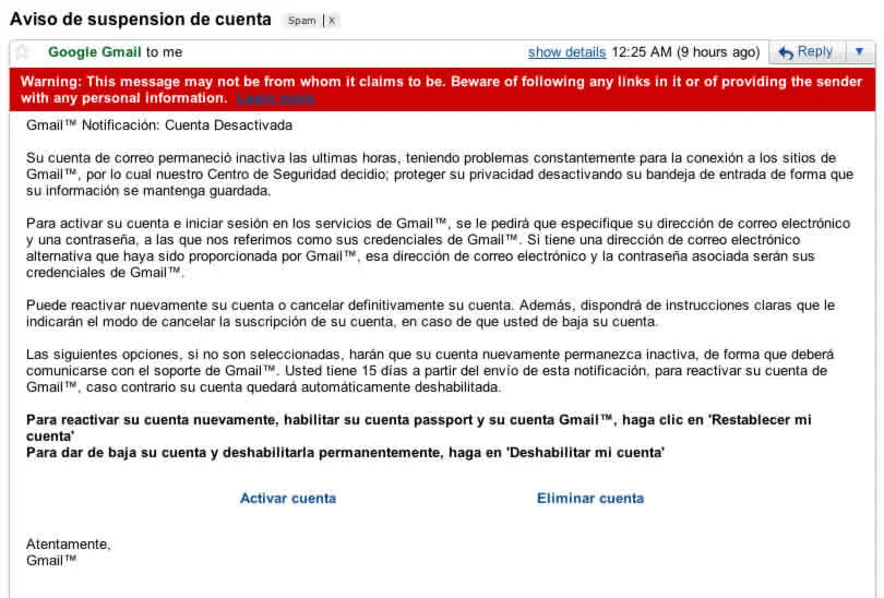 Gmail Phishing
