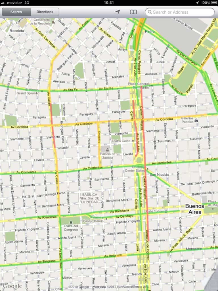 Estado del tránsito en Google Maps