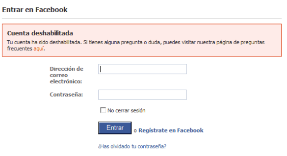 Desterrado de Facebook