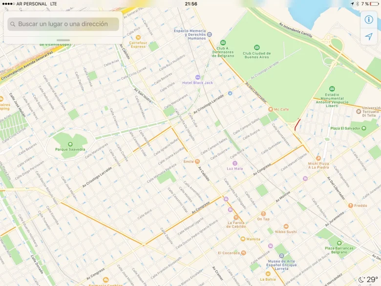 Apple Maps y el estado del tránsito en Buenos Aires