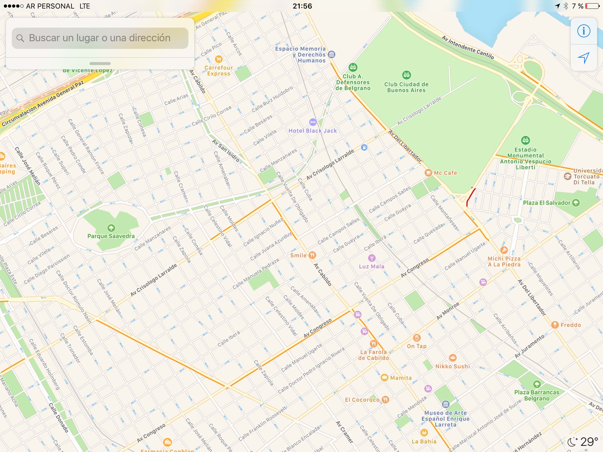 Apple Maps y el estado del tránsito en Buenos Aires