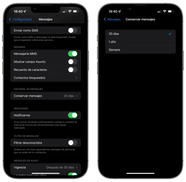 Borrar mensaje automáticamente en iOS